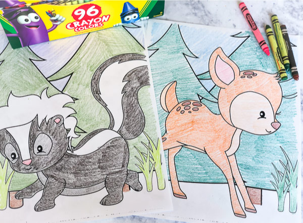 free printable woodland animal coloring pages for kids