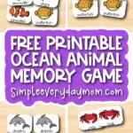 ocean animal matching game printables with the words free printable ocean animal memory game