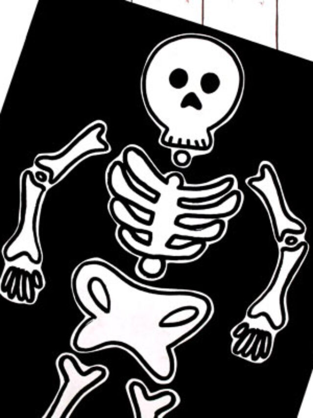 Easy Skeleton Halloween Craft For Kids [Free Template] Story