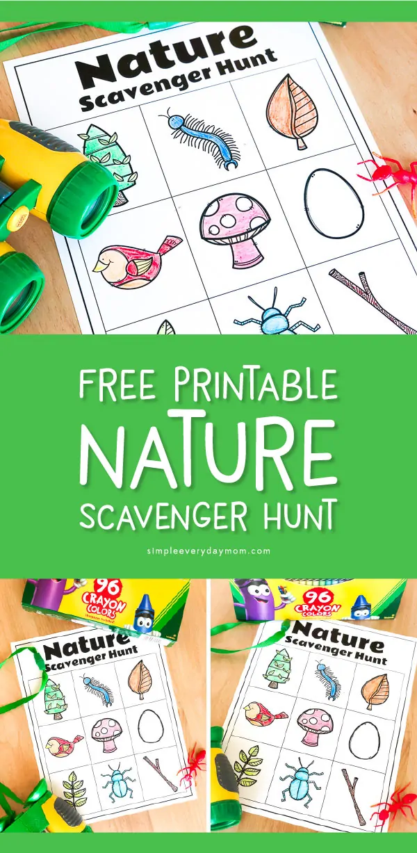 free printable nature scavenger hunt list