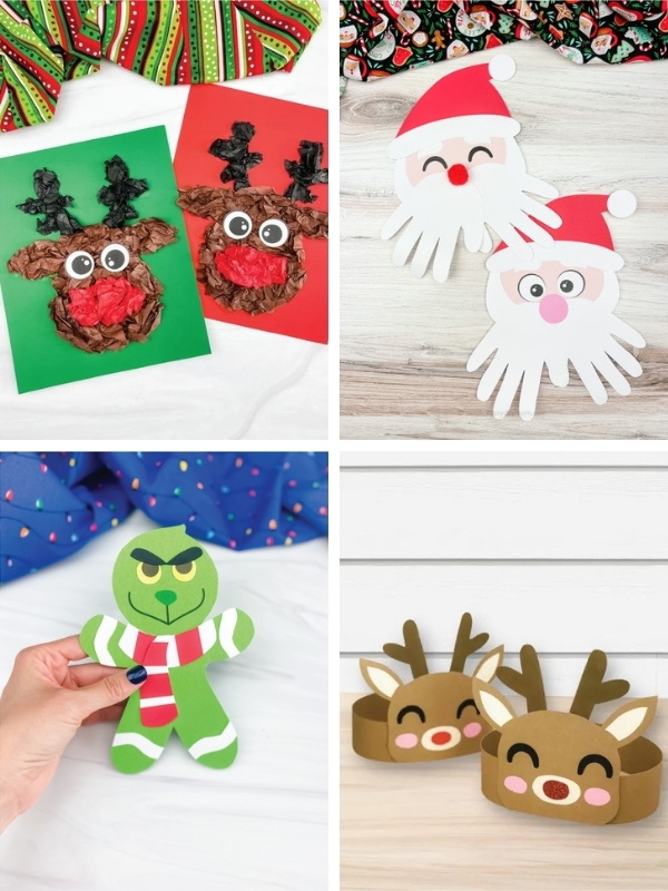Christmas crafts for kids image collage
