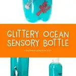 Glitter Ocean In A Bottle | Make this fun ocean sensory bottles as a calming jar, for an activity for ocean unit studies or just for fun! #sensoryplay #sensorybottle #kidsactivities #kidscrafts #craftsforkids