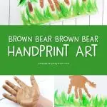 Kids Bear Handprint Craft | Make this cute bear hand print art project to go along with the Eric Carle book, Brown Bear Brown Bear What Do You See? #kidsactivities #kidscrafts #craftsforkids #kidsactivities #kidsart #kidsandparenting #ideasforkids