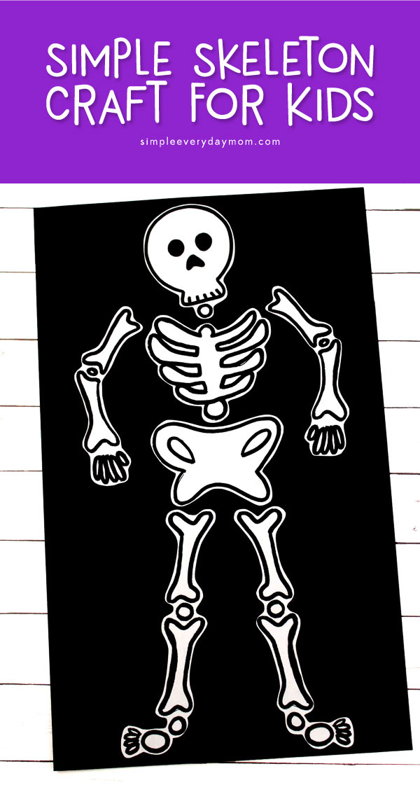 Easy Halloween Craft For Kids To Make | Preschool and kindergarten kids will love making this simple skeleton craft at home or at school. #homeschool #kindergarten #preschool #teaching #teacher #halloween #craftsforkids #kidscrafts