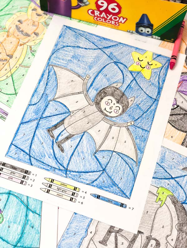 Halloween Color By Number Coloring Pages #kids #children #mathgames #ideasforkids #kindergartenworksheets