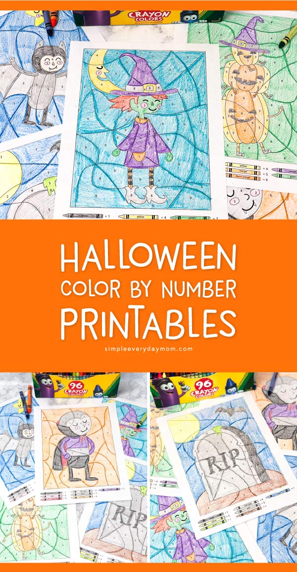 Halloween Color By Number Worksheets | These fun Halloween inspired hidden pictures are so much for for kindergarten, first grade and beyond. They're engaging and help kids with math concepts. This set features Frankenstein, a witch, a bat boy, pumpkins, a vampire and a gravestone. #kidsactivities #stem #mathactivities #kindergarten #firstgrade #secondgrade #earlychildhood #teaching #teacher #educationalactivitives