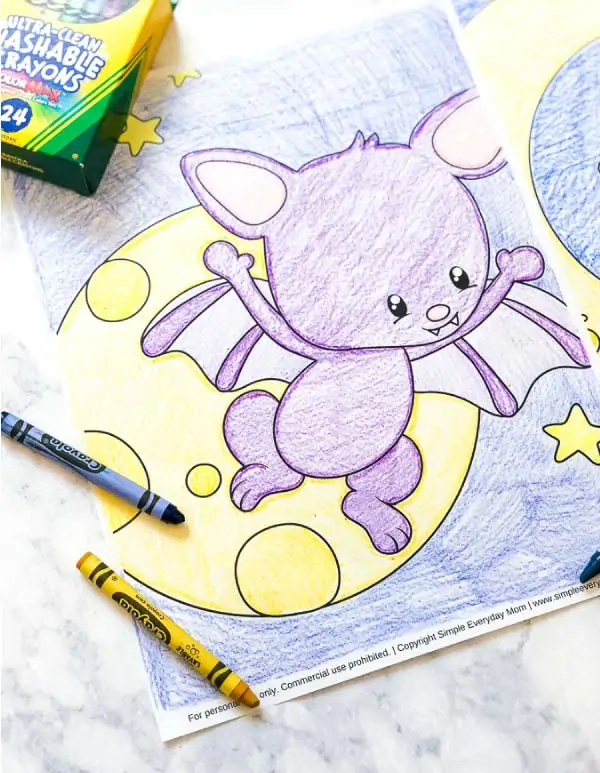 Cute Bat Halloween Coloring Pages | Download these free printable bat coloring pages for non-creepy halloween fun! #coloringpages #preschool #toddler #kids