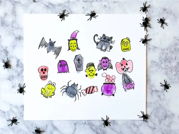 halloween fingerprint art for kids