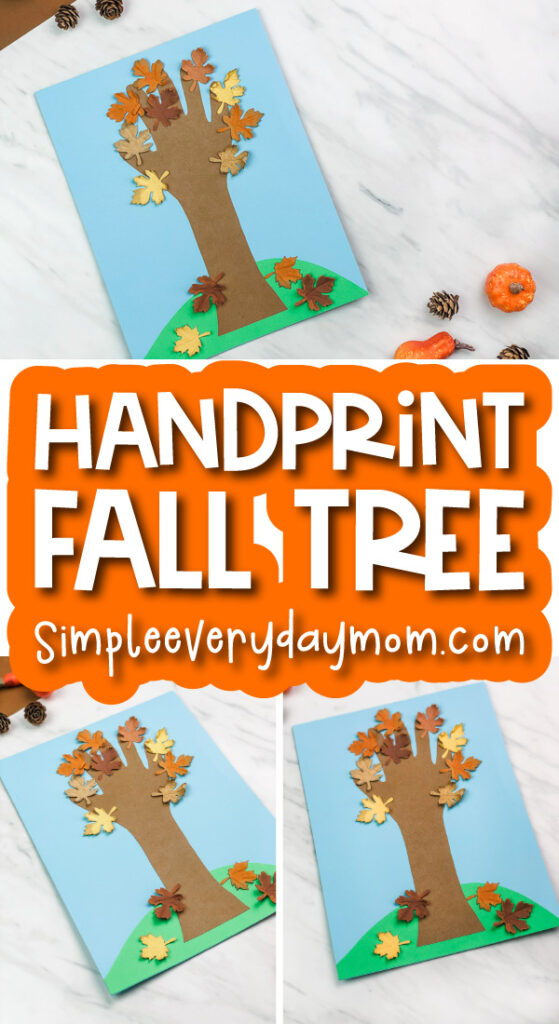 handprint fall tree craft image collage with the words handprint fall tree