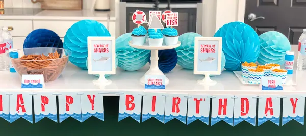 Shark Party Ideas | Throw a simple, but awesome DIY shark party with these printables and quick tips. #kids #birthdayparty #partyideas