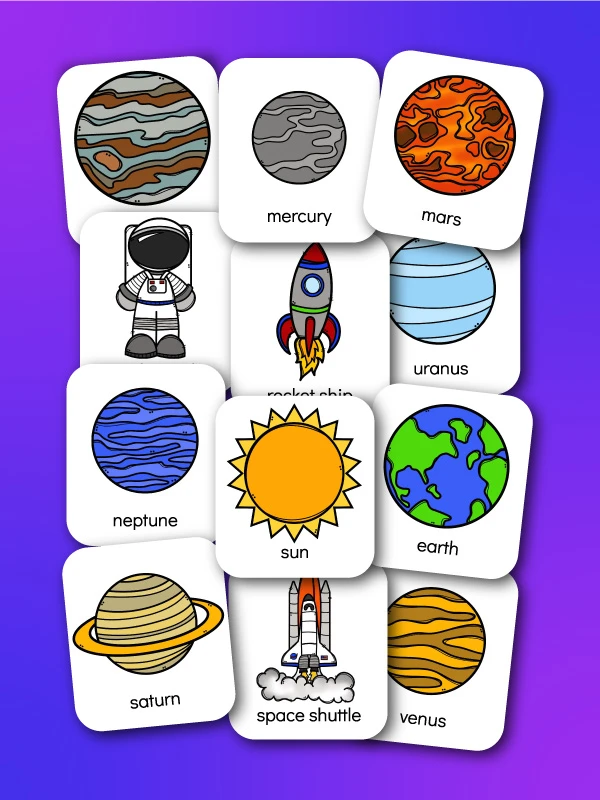solar system flashcards for kids