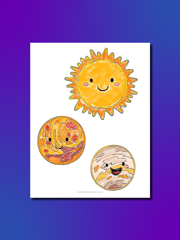 planet and sun coloring pages