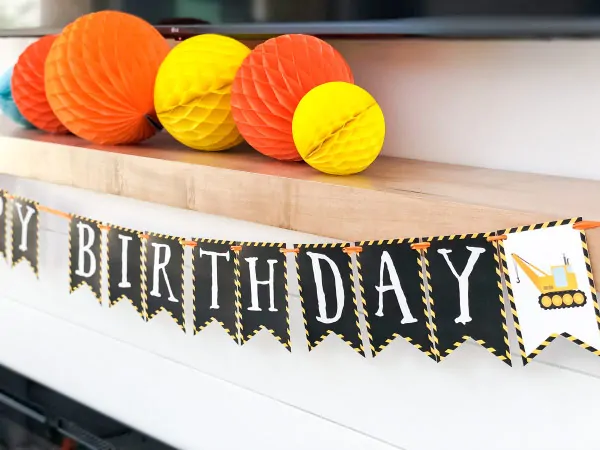 Construction Party Printable Banner #kids #birthday #bdayparty