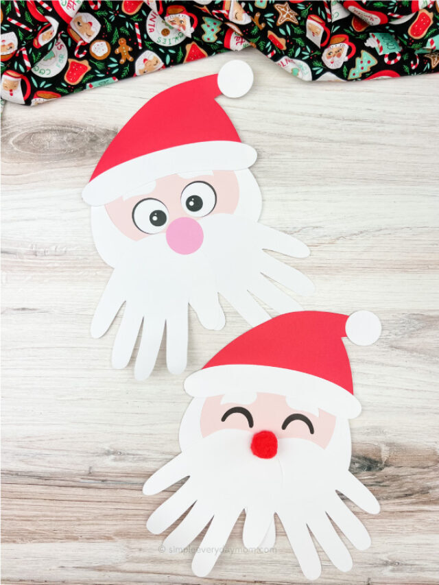 Festive Santa Handprint Craft For Kids [Free Template] Story