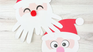 2 Santa handprint crafts