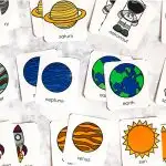 space flashcards for kids