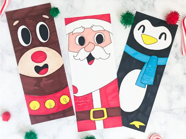Free Printable Christmas Colouring Page Bookmark | Download these simple and cute printable bookmarks for kids to color in this winter time! #kids #christmas #christmascrafts #activitiesforkids #kidsactivities #ideasforkids #preschool