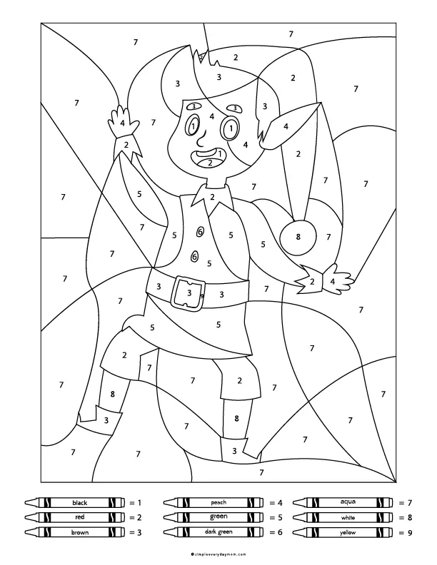 Elf Color By Number Printable For Kids | Download these fun colour by number worksheets for your kids or students! #earlychildhood #kidsactivities #coloringpage #teacher
