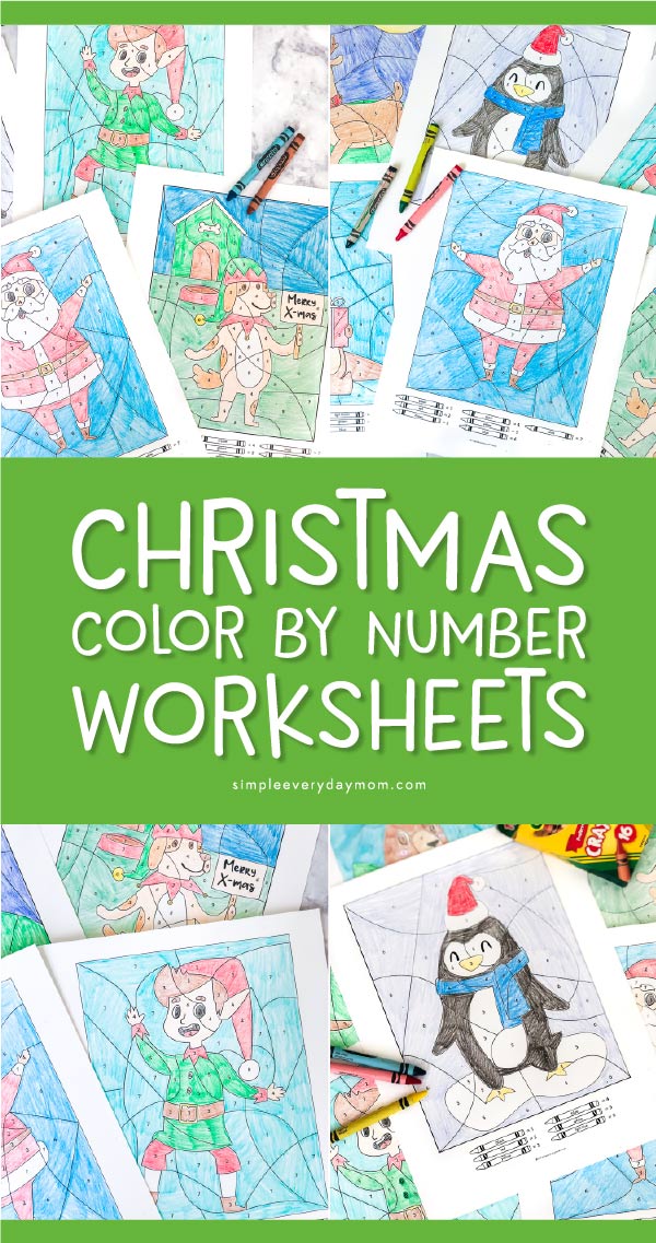 Christmas Color By Numbers For Kids | Download these fun hidden picture printables. They're great for kindergarten and older. #kids #kidsandparenting #teachingkindergarten 
