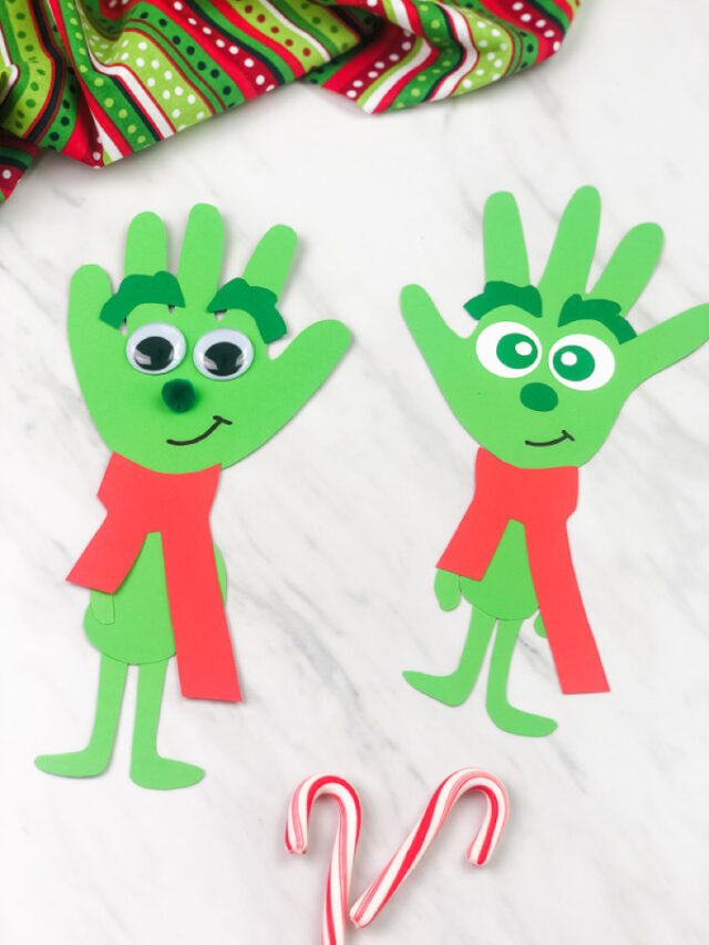 Make This Young Grinch Handprint Craft For Christmas Story