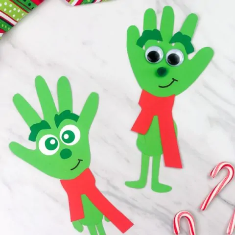Grinch Handprint Craft For Kids