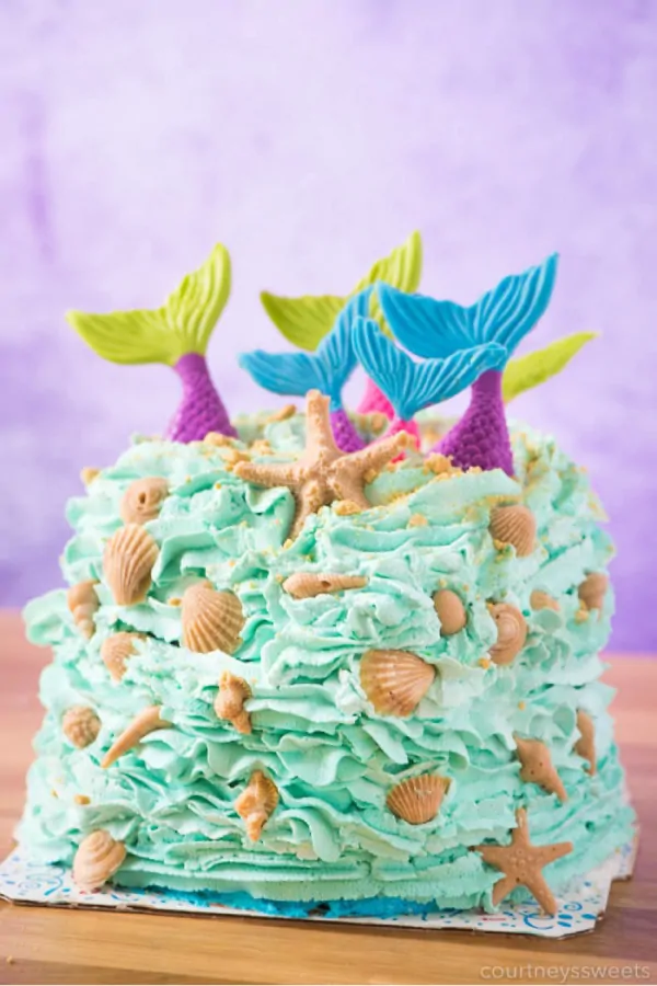 Easy DIY mermaid cake for birthday party #mermaidbirthdayparty #partyideas #kidsparty