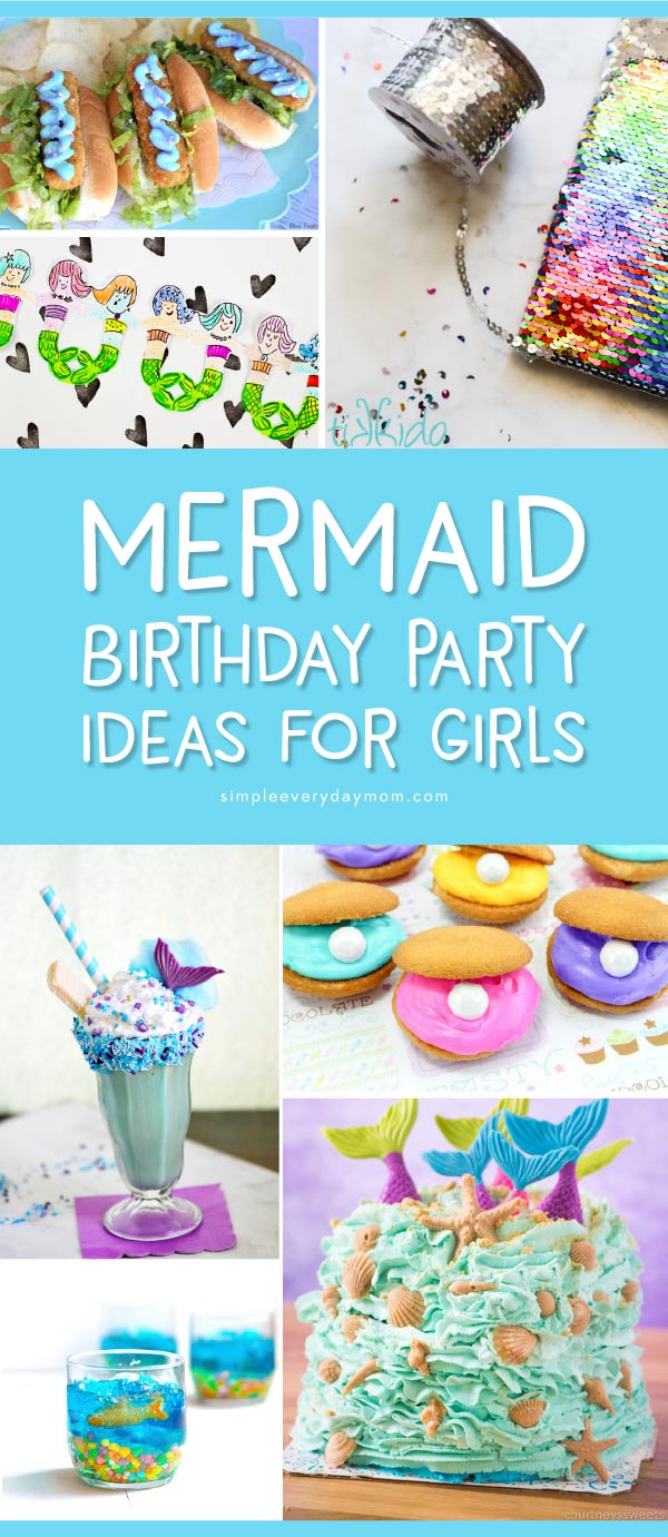 Mermaid Party Ideas | Plan the best DIY mermaid birthday party with these fun ideas that include decorations, food ideas, invites, games, favors, a cake, activities and more! #mermaidparty #mermaid #kids #kidsparty #kidspartyideas #childrensbirthday #birthday #birthdayparty #partyplanning #partydecor #girlsparty