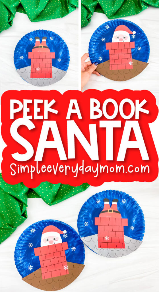 paper plate santa craft image collage with the words paper plate santa