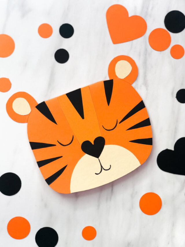 Cute Tiger Handmade Valentine Card [Free Template] Story