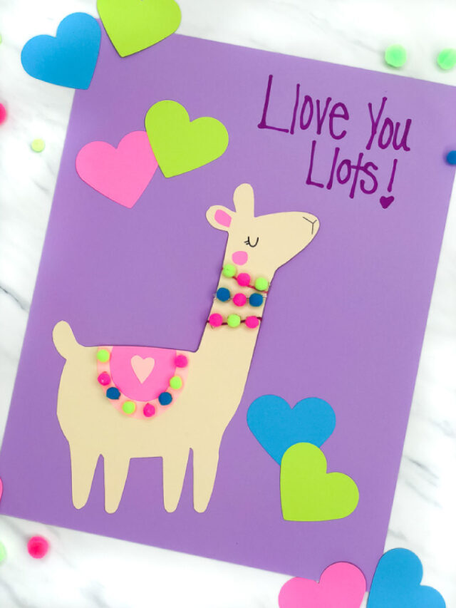 Llama Valentine Craft For Kids [Free Template] Story