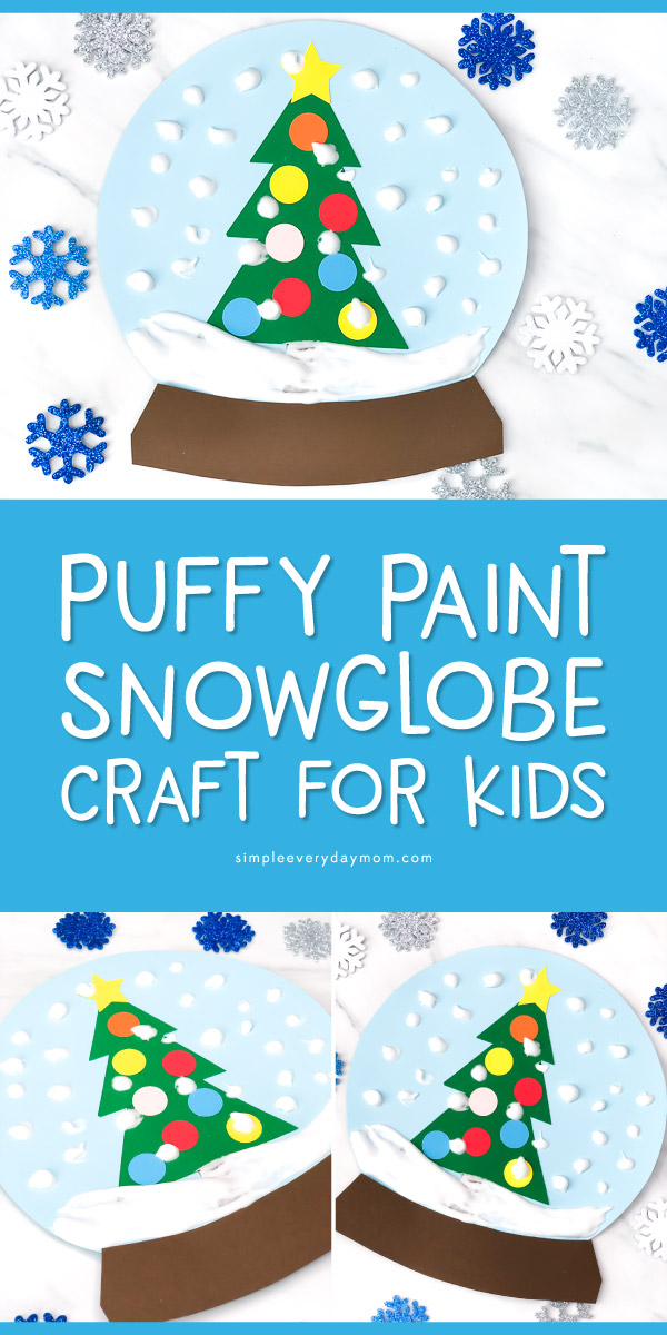 puffy paint snowglobe craft for kids 
