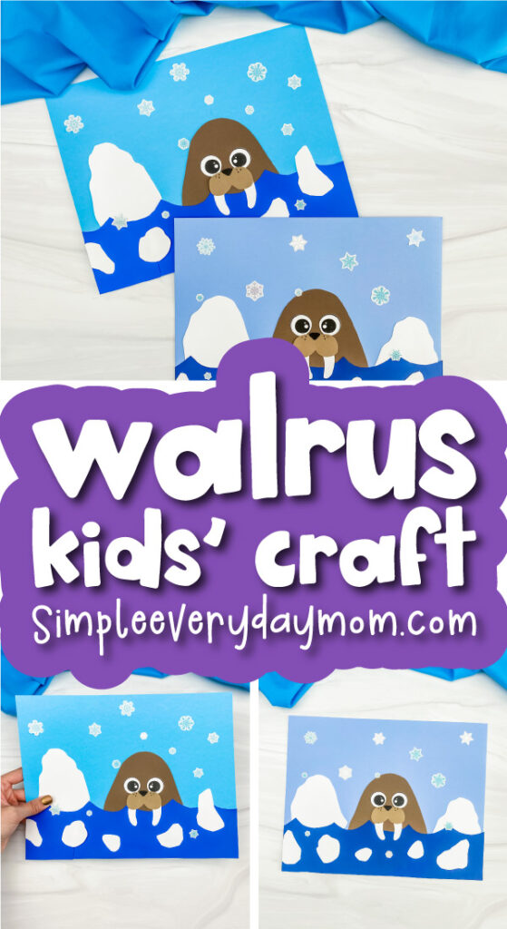 walrus craft image collage with the words walrus kids' craft