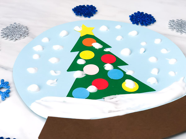closeup of snowglobe craft for kids