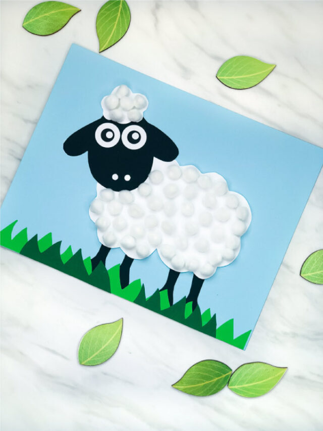 Easy Pom Pom Sheep Craft [Free Template] Story