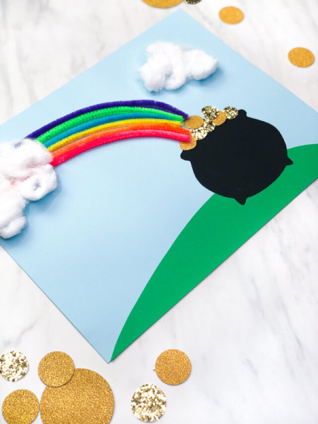 Pot Of Gold & Rainbow Craft For Kids [Free Template] Story