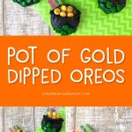 Pot Of Gold Cookies | Make these simple St. Patrick's Day treats for kids with this easy tutorial. #desserts #kids #kidsactivities #stpatricksday #dessertrecipes #oreos