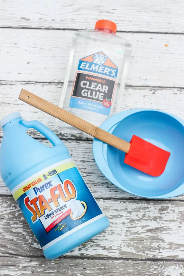 Clear Slime Recipe | Learn how to make stretchy slime with clear glue and liquid starch. #slime #slimerecipes #slimeforkids #howtomakeslime #slimerecipes #kidsactivities #kidscrafts #craftsforkids #sensory #sensoryplay
