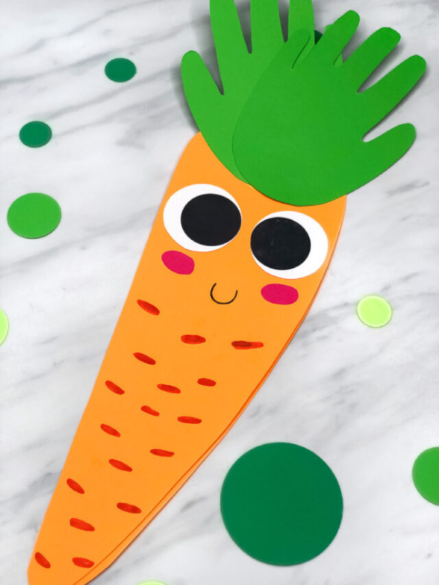 Handprint Carrot Easter Card [Free Template] Story