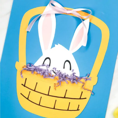 Easter Crafts For Kids | This easy Easter bunny paper craft is a fun project for kids of all ages. #kids #kidsandparenting #ideasforkids #ece #earlychildhood #preschool #kindergarten #elementary #easterbunnycrafts #eastercrafts #kidscrafts