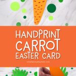 Carrot Craft For Kids | This easy Easter card craft is simple enough for toddlers, preschool and kindergarten kids to help with, plus it comes with a free printable template. Perfect for at home or in the classroom. #kids #kidsactivities #kidscrafts #craftsforkids #easter #eastercraftsforkids #eastercrafts #toddlers #preschool #kindergarten #elementary