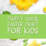 Easter Craft For Kids | These easy and fun baby chicks are the perfect art project for children, plus it comes with a free printable template. #kids #freeprintable #kidscrafts #craftsforkids #kidsactivities #ideasforkids #simpleeverydaymom #chicks #farmcrafts #printables #easter #eastercrafts #eastercraftsforkids