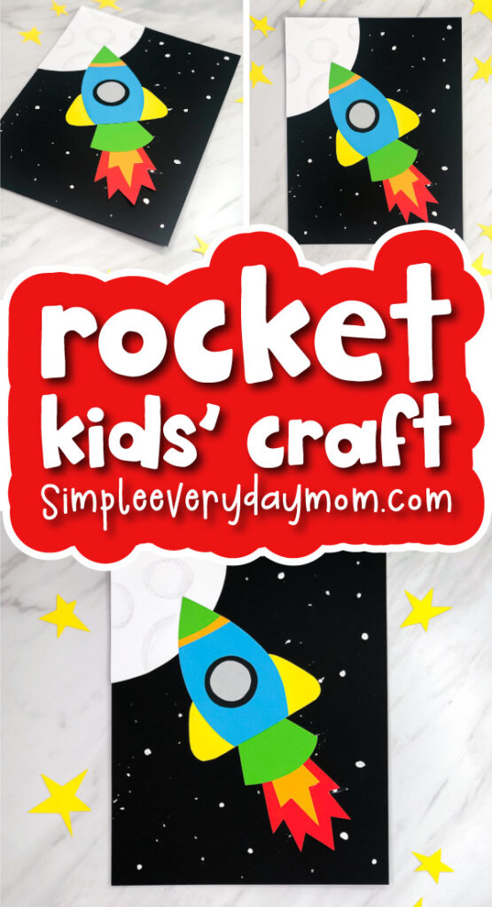 rocket craft image collage with the words rocket kids' craft
