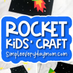 rocket craft image collage with the words rocket kids' craft