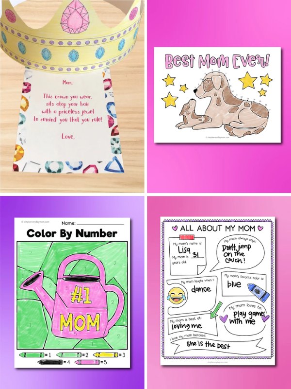 Collage image of Free Mothers Day Printables