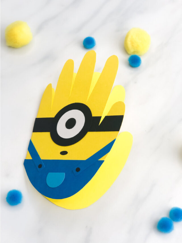 Simple Handprint Minion Card Craft For Kids Story