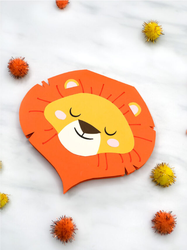 Easy Lion Card Craft With Free Printable Template Story