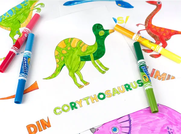 green and yellow corythorosaurus coloring page