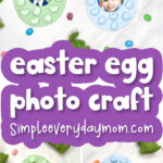 Easter egg craft image collage with the words Easter egg photo craft