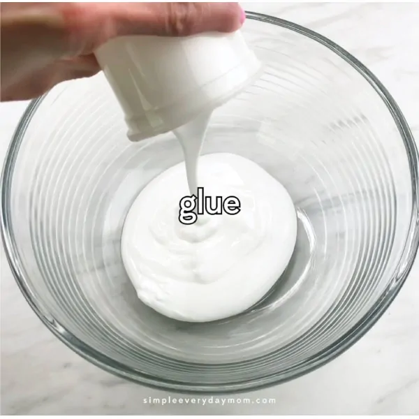 glue in a clear bowl