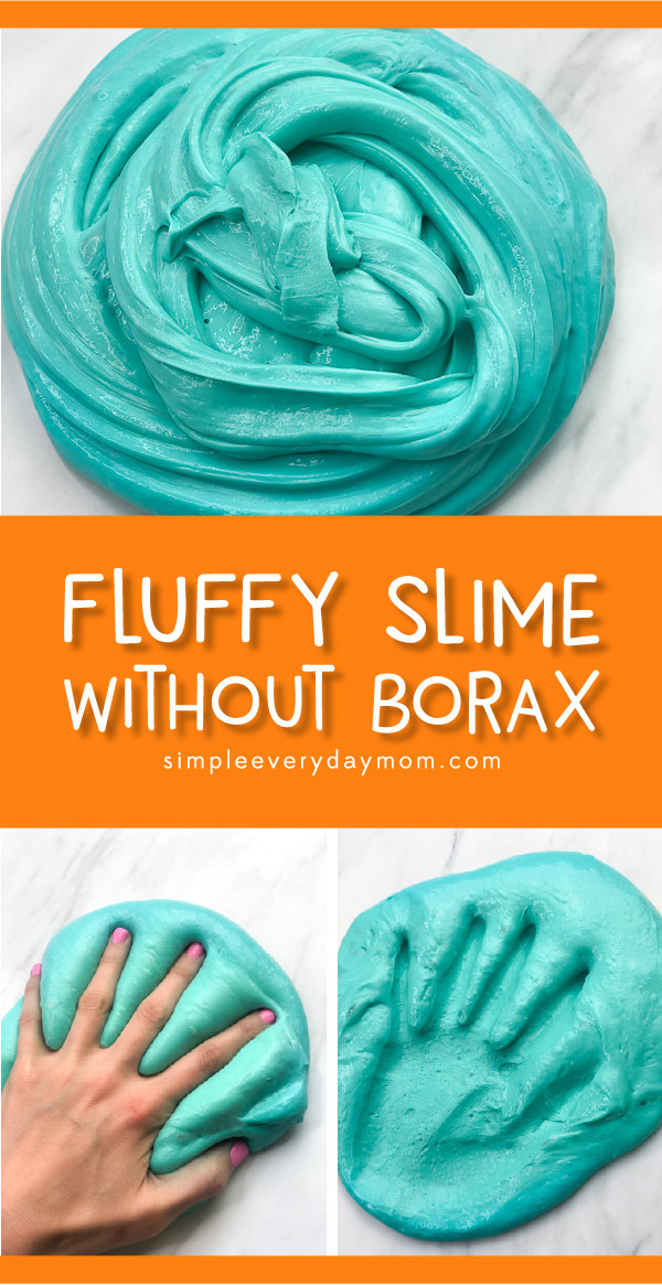 turquoise fluffy slime with hand and hand imprints